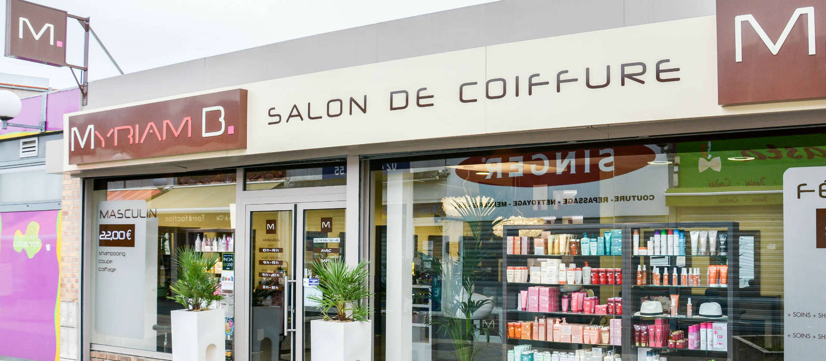 MYRIAME B Salon coiffure angers vitrine Web accueil